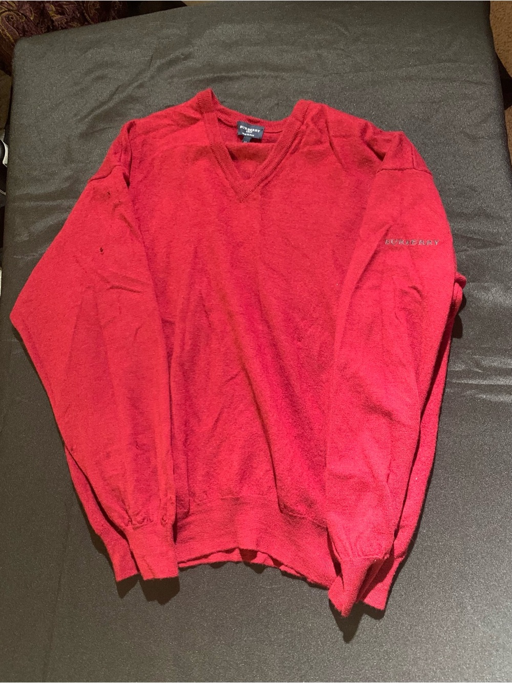 Burberry Red V-Neck Men’s Sweater